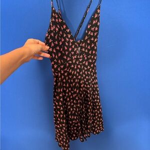 Floral Black and Pink Summer Dress